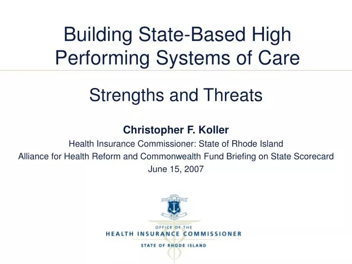 building state based high performing systems of care