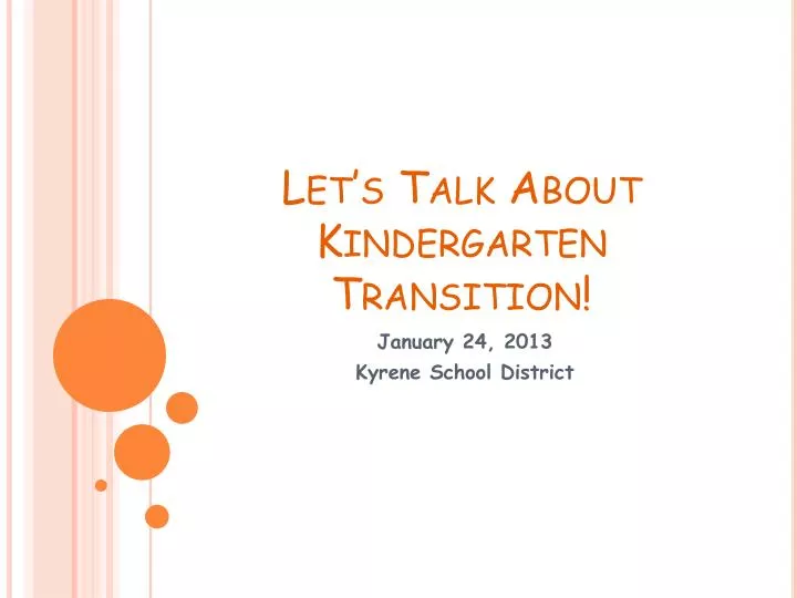 let s talk about kindergarten transition