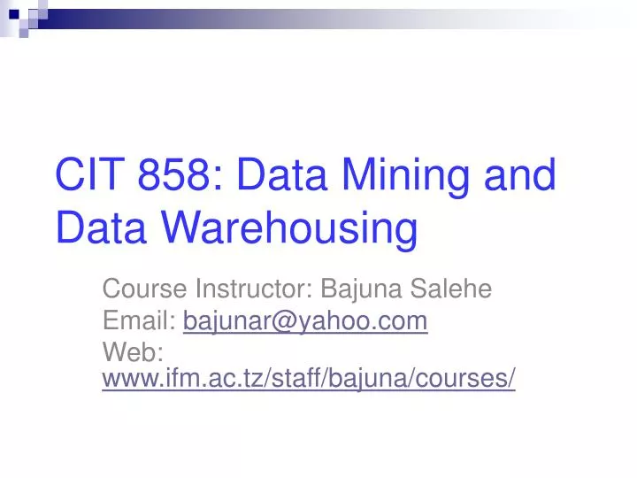 cit 858 data mining and data warehousing
