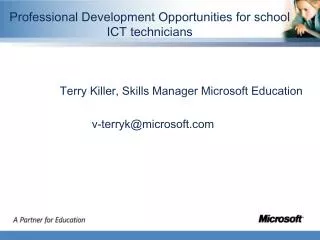 Professional Development Opportunities for school ICT technicians