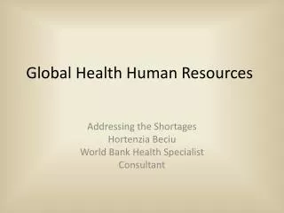 Global Health Human Resources