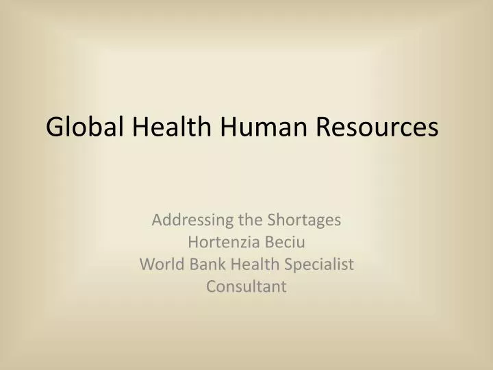 global health human resources