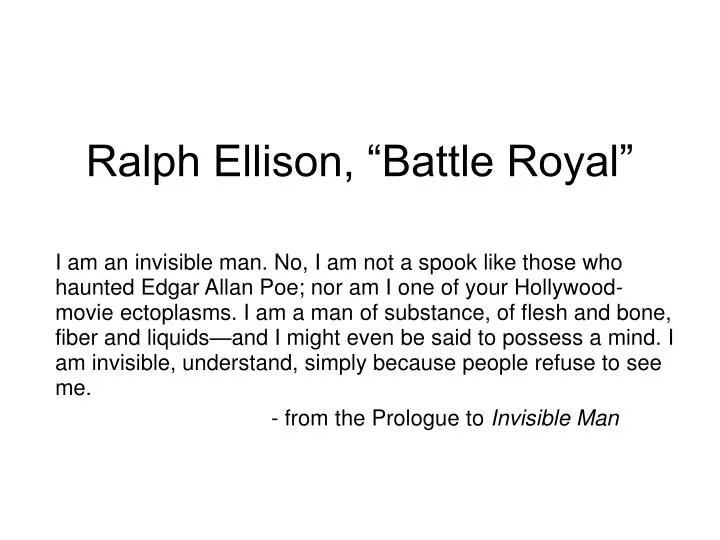 ralph ellison battle royal