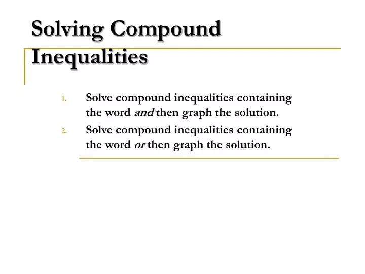 solving compound inequalities
