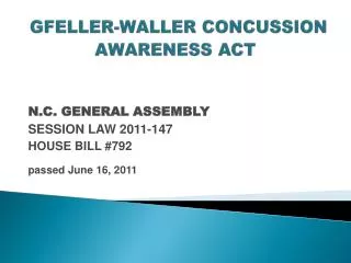 GFELLER-WALLER CONCUSSION AWARENESS ACT