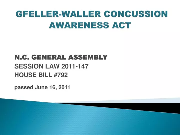 gfeller waller concussion awareness act