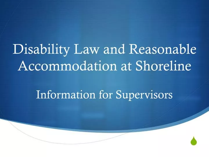 disability law and reasonable accommodation at shoreline