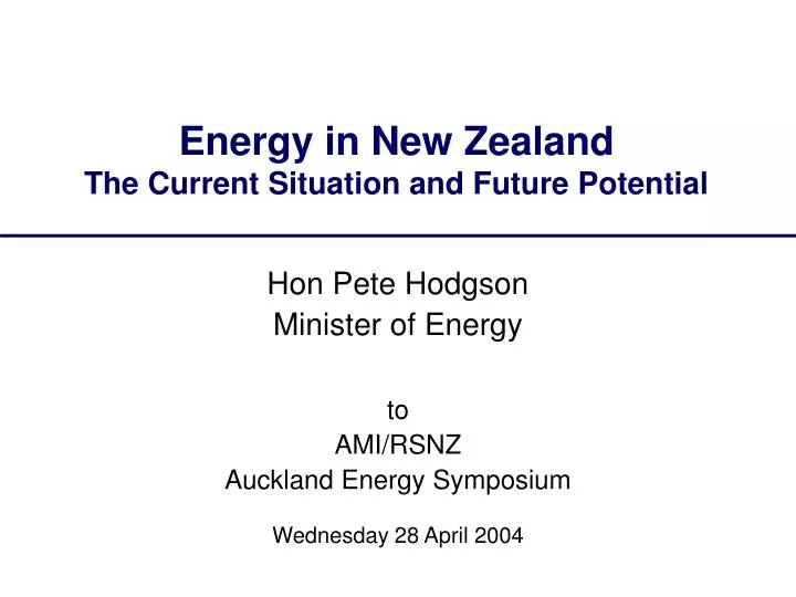 energy in new zealand the current situation and future potential