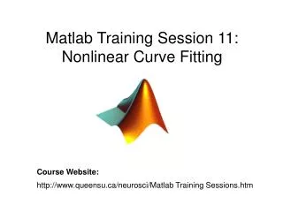 Matlab Training Session 11: Nonlinear Curve Fitting