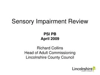 Sensory Impairment Review