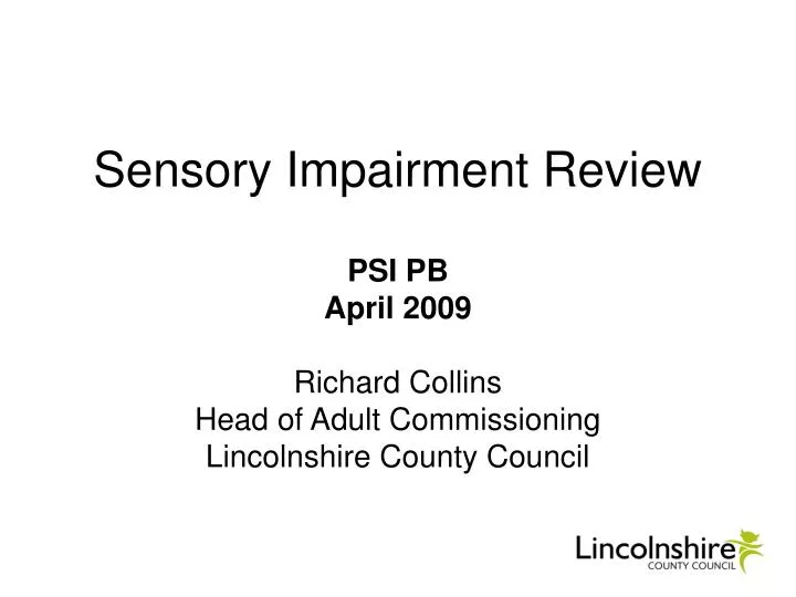 sensory impairment review