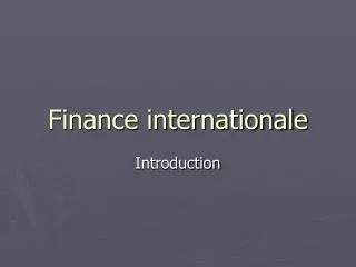 finance international e