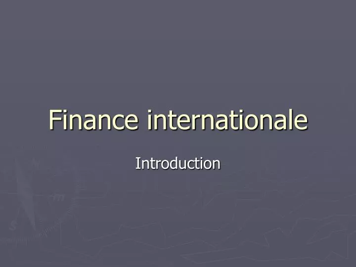 finance international e