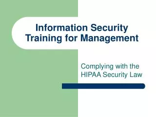 Information Security Training for Management