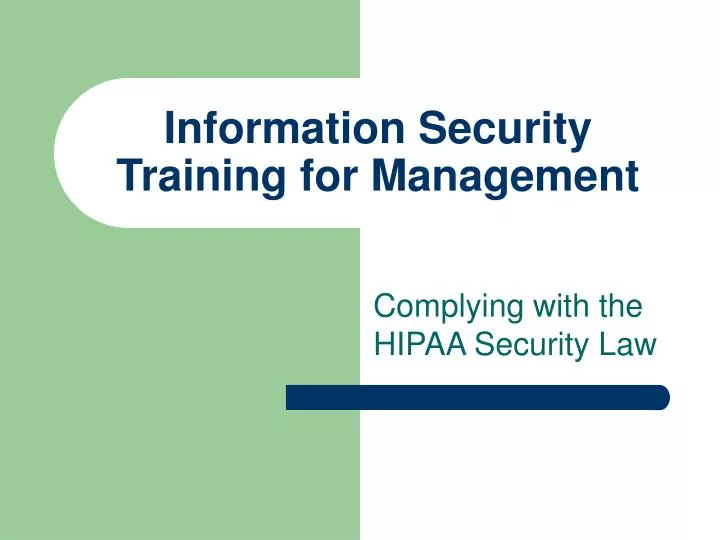 information security training for management