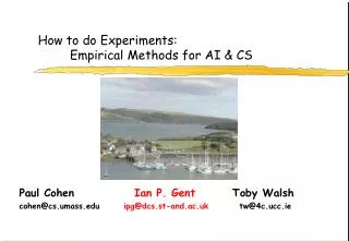 How to do Experiments: 	Empirical Methods for AI &amp; CS