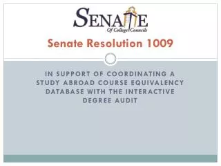 Senate Resolution 1009