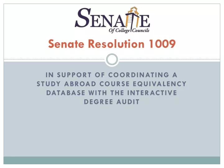 senate resolution 1009