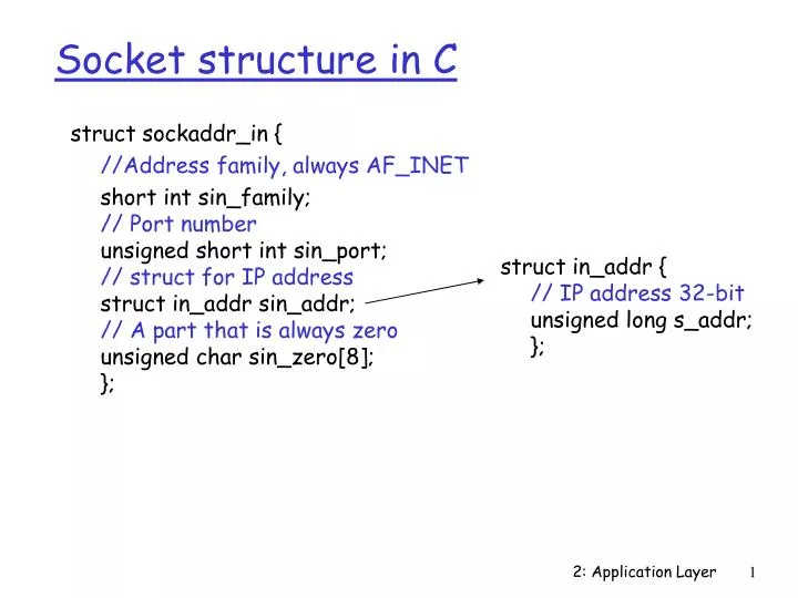 socket structure in c