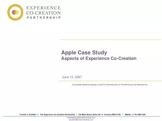 Apple Case Study Aspects of Experience Co-Creation