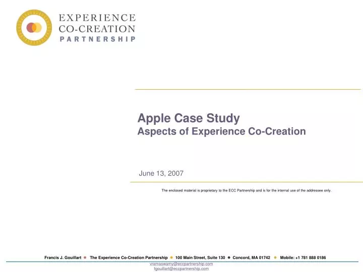apple case study aspects of experience co creation