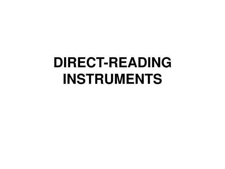 direct reading instruments