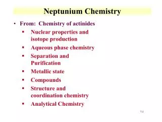 Neptunium Chemistry