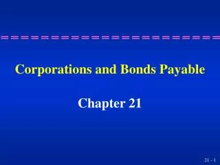Corporations and Bonds Payable
