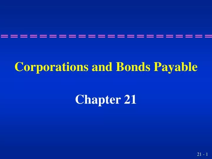 corporations and bonds payable