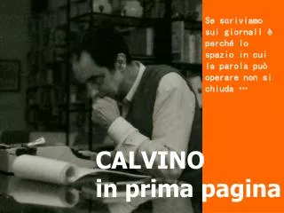 calvino in prima pagina