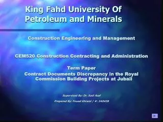 King Fahd University Of Petroleum and Minerals