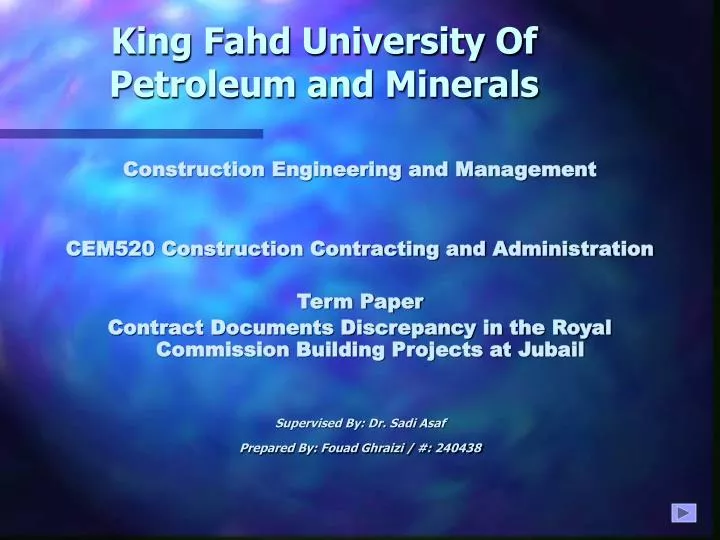 king fahd university of petroleum and minerals