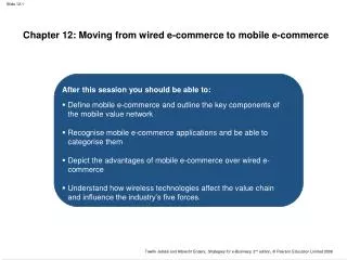 Chapter 12: Moving from wired e-commerce to mobile e-commerce
