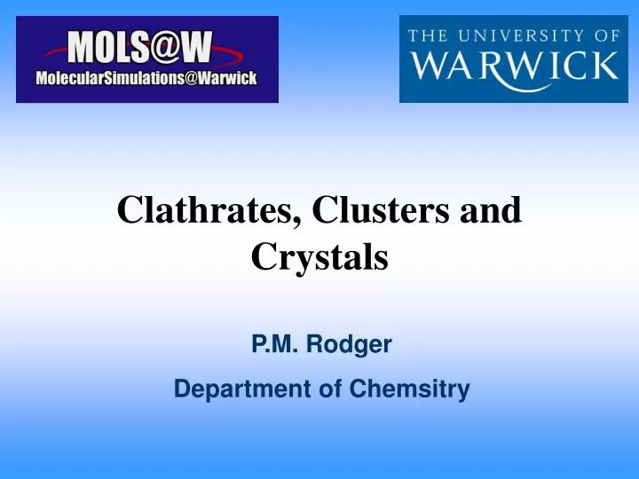 clathrates clusters and crystals