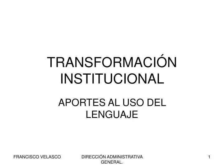 transformaci n institucional