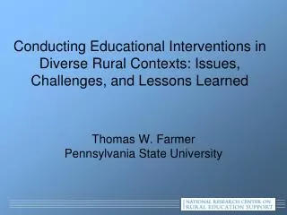 Thomas W. Farmer Pennsylvania State University