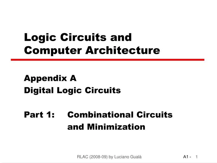logic circuits and computer architecture