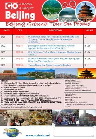 Beijing Ground Tour On Promo