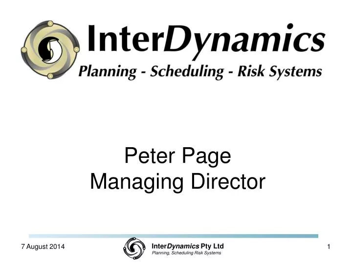 peter page managing director
