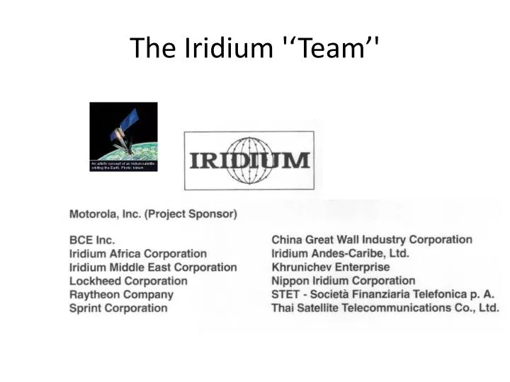 the iridium team