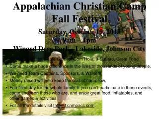 Appalachian Christian Camp Fall Festival