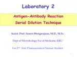 Antigen-Antibody Reaction Serial Dilution Technique