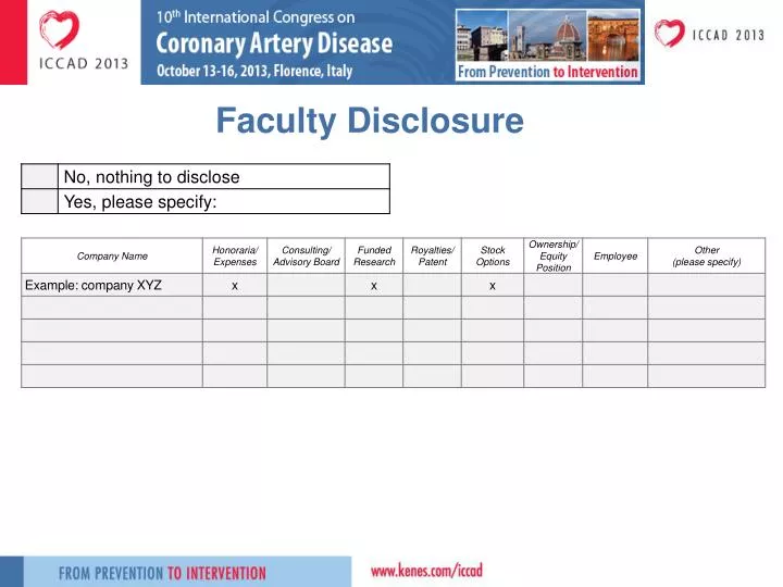 faculty disclosure