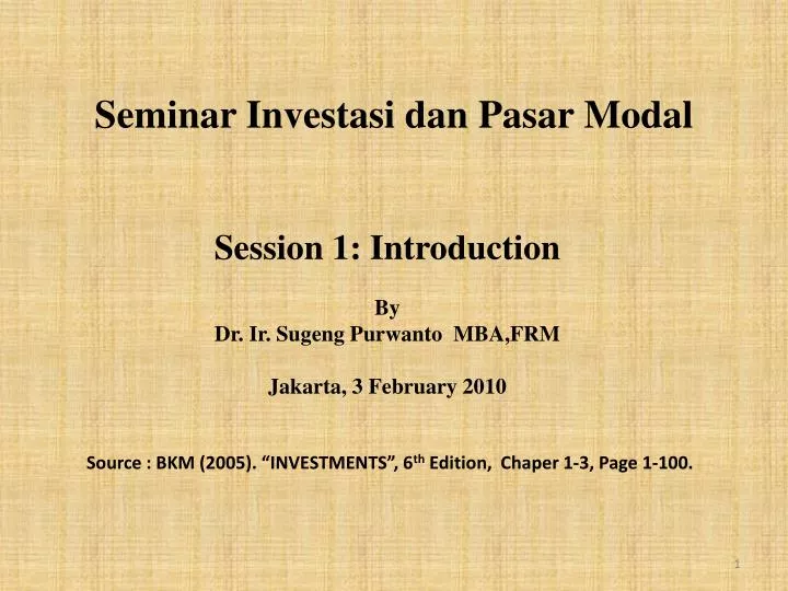 seminar investasi dan pasar modal
