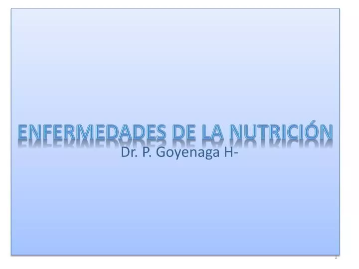 enfermedades de la nutrici n