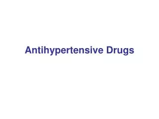 Antihypertensive Drugs