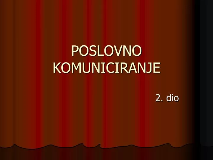 poslovno komuniciranje