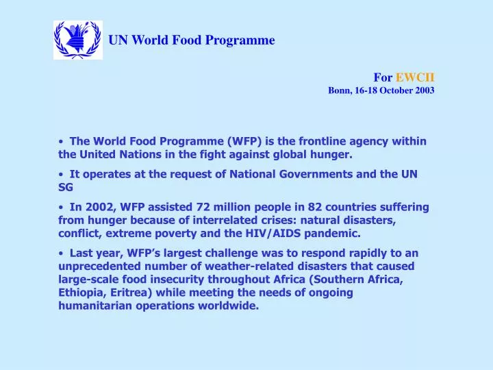 un world food programme