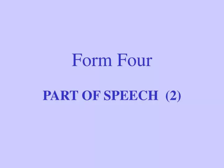 form four part of speech 2
