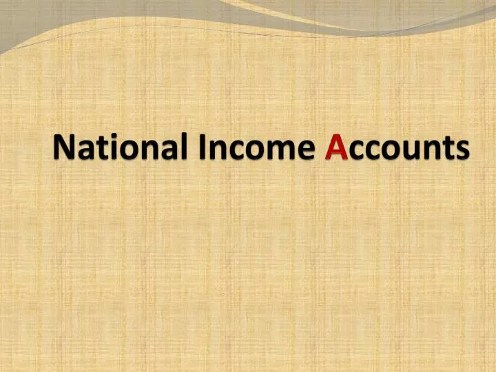 national income a ccounts